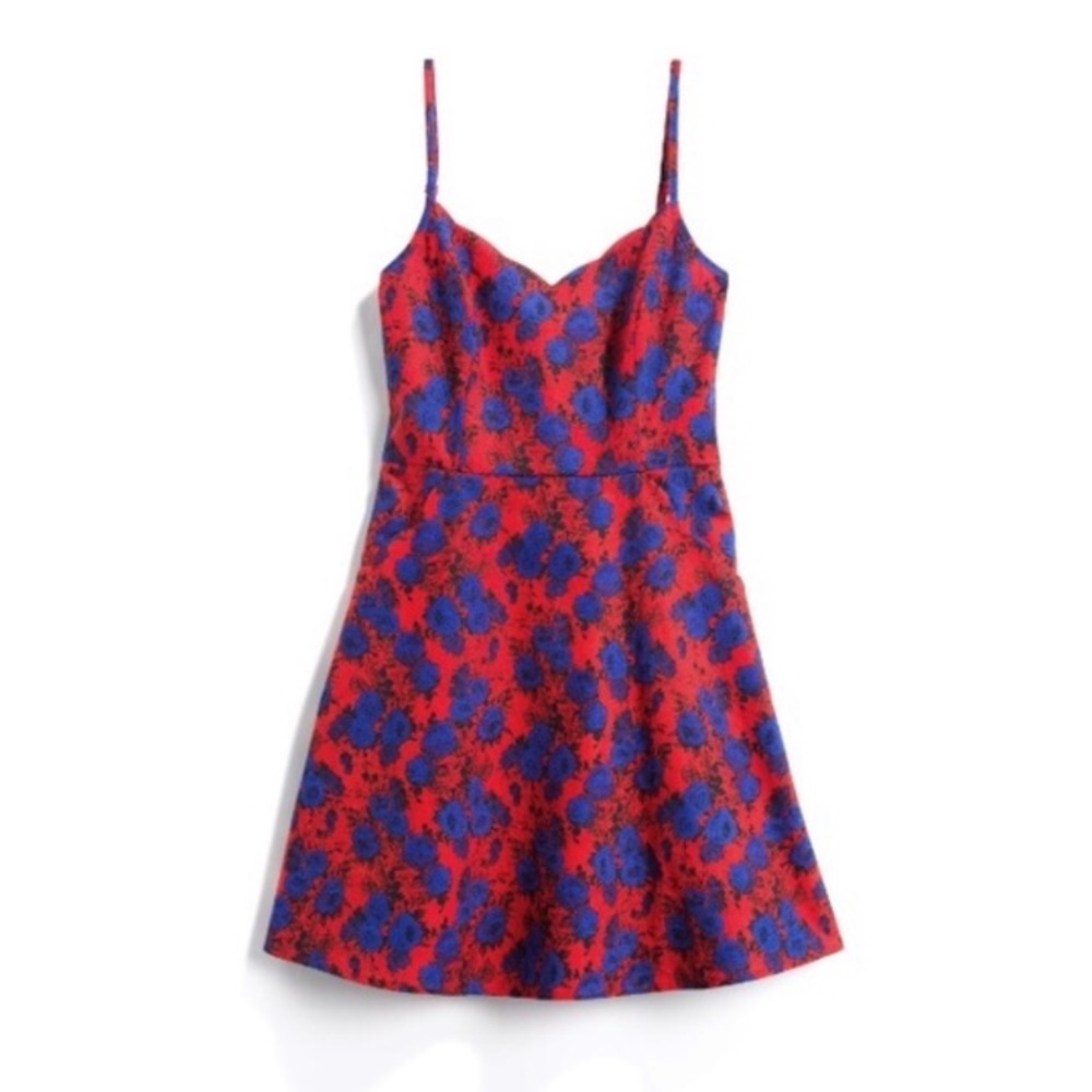 Market + Spruce Red and Blue Floral Dress 🇺🇸